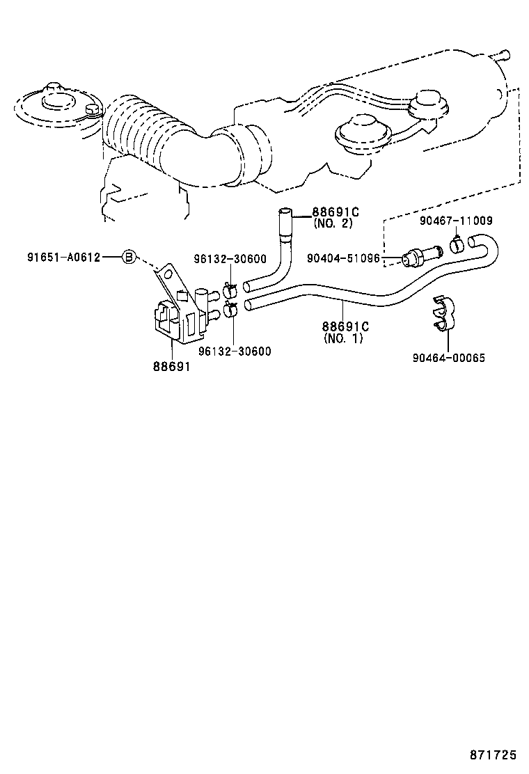 17341-74580 HOSE, COOLER VACUUM NO.1 product image