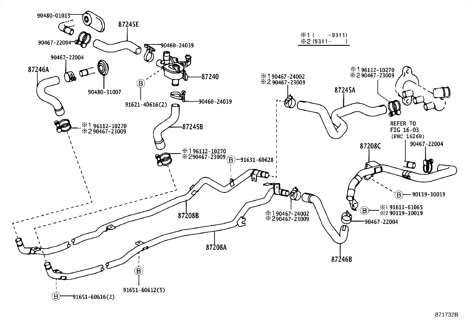 87245-17170 HOSE, HEATER WATER, OUTLET A product image