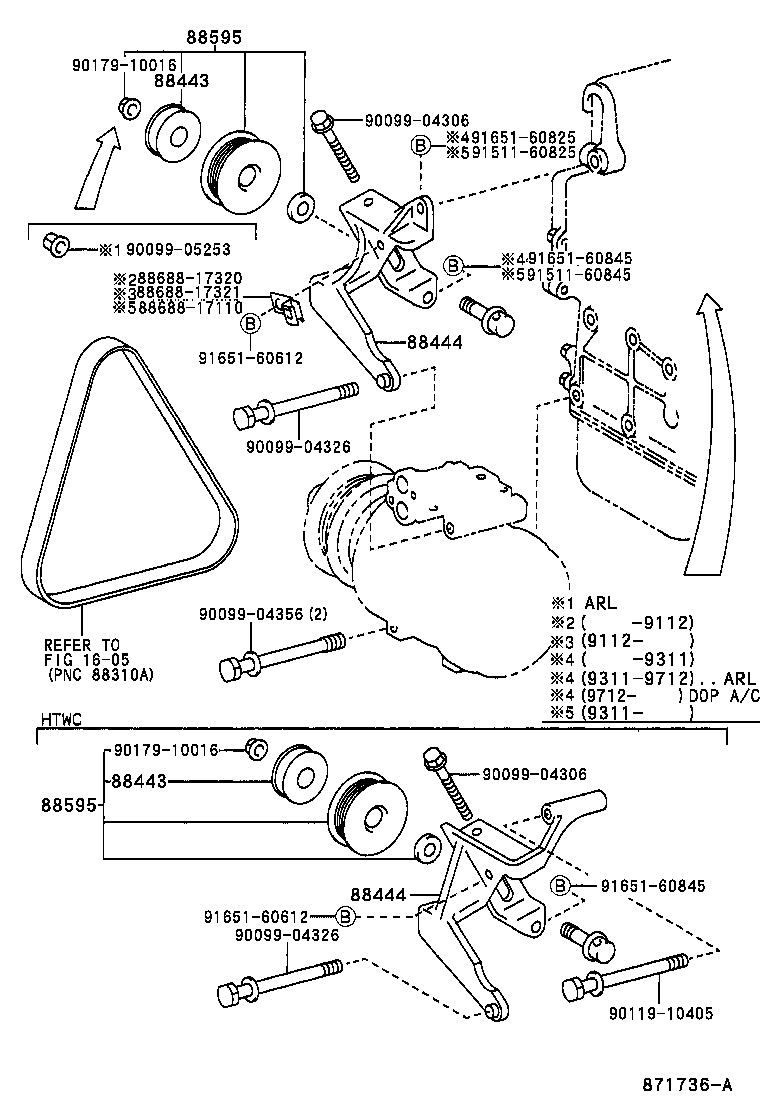 88444-17020 BRACKET, IDLE PULLEY product image