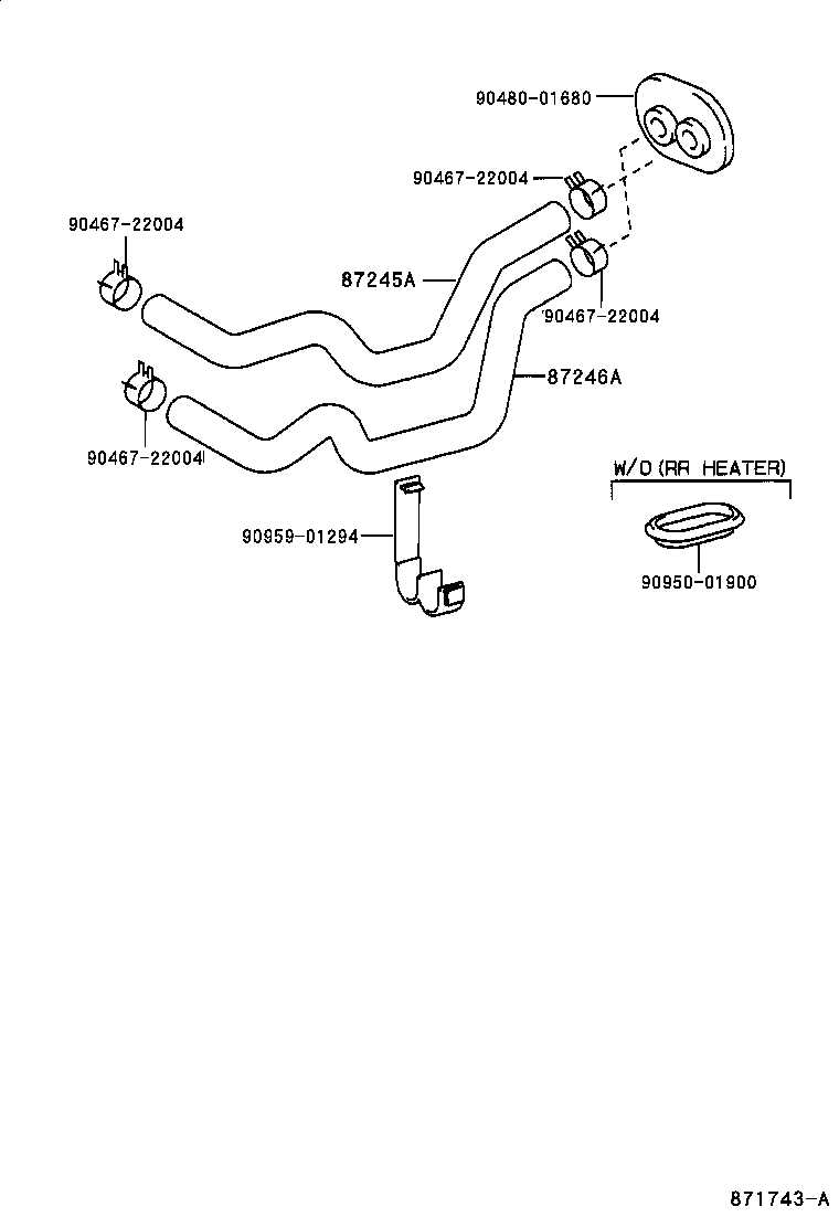 87245-44450 HOSE, HEATER WATER, OUTLET A product image