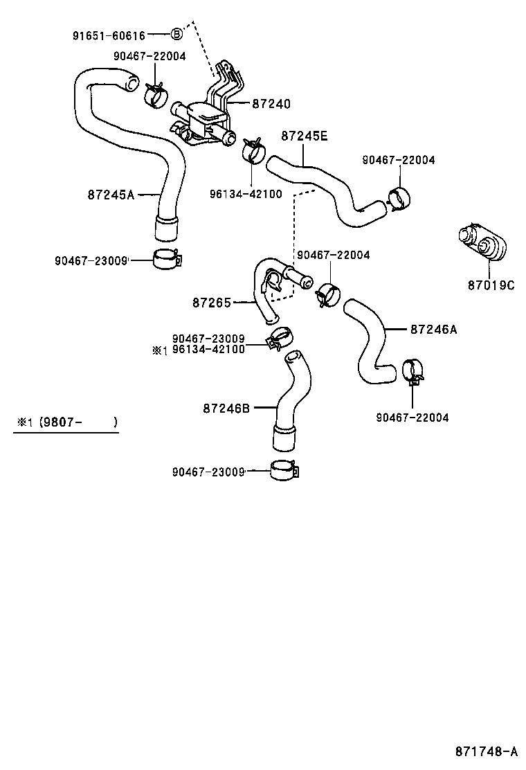 87245-35880 HOSE, HEATER WATER, OUTLET A product image