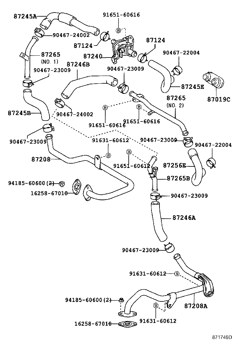 87245-35880 HOSE, HEATER WATER, OUTLET A product image