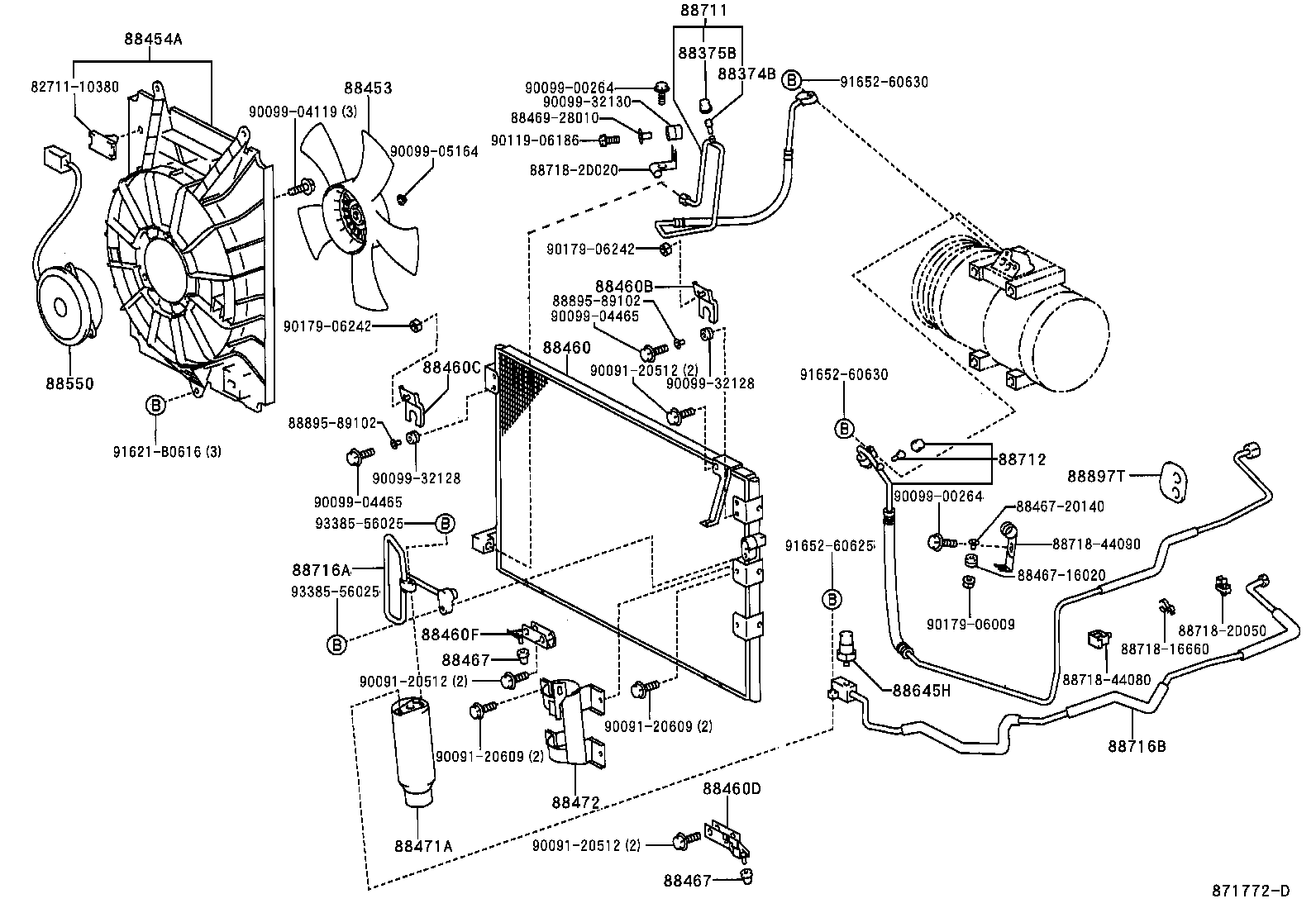16361-64090 FAN, COOLING (FOR CONDENSER) product image
