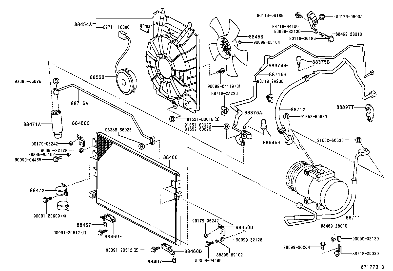 16361-64090 FAN, COOLING (FOR CONDENSER) product image