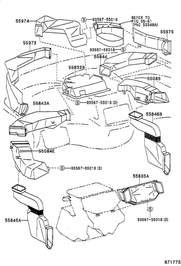 55844-95D01 DUCT, HEATER TO REGISTER, NO.2 product image
