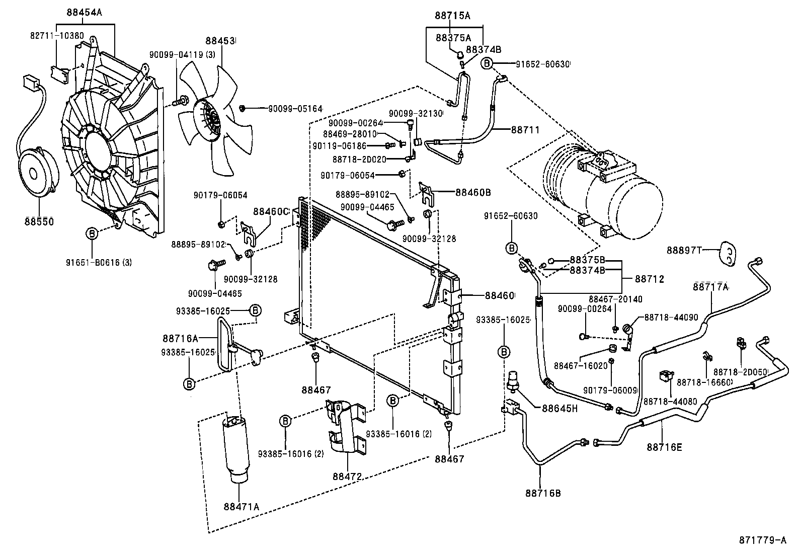 16361-64090 FAN, COOLING (FOR CONDENSER) product image