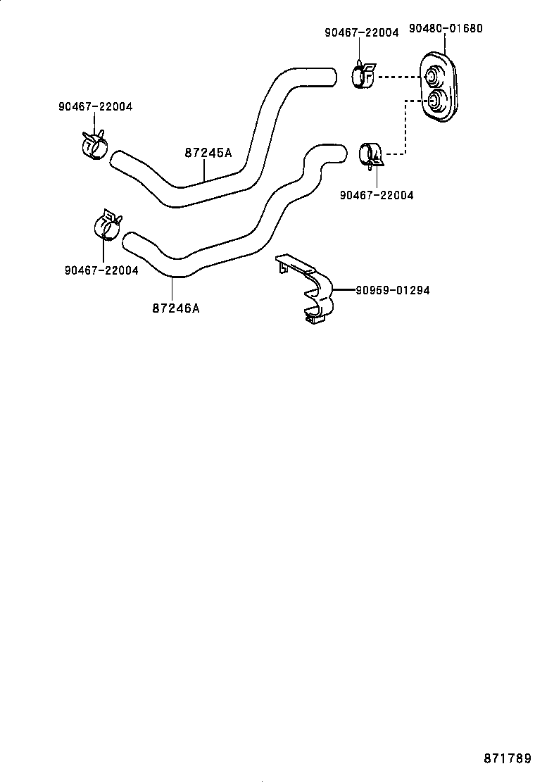 87245-21120 HOSE, HEATER WATER, OUTLET A product image