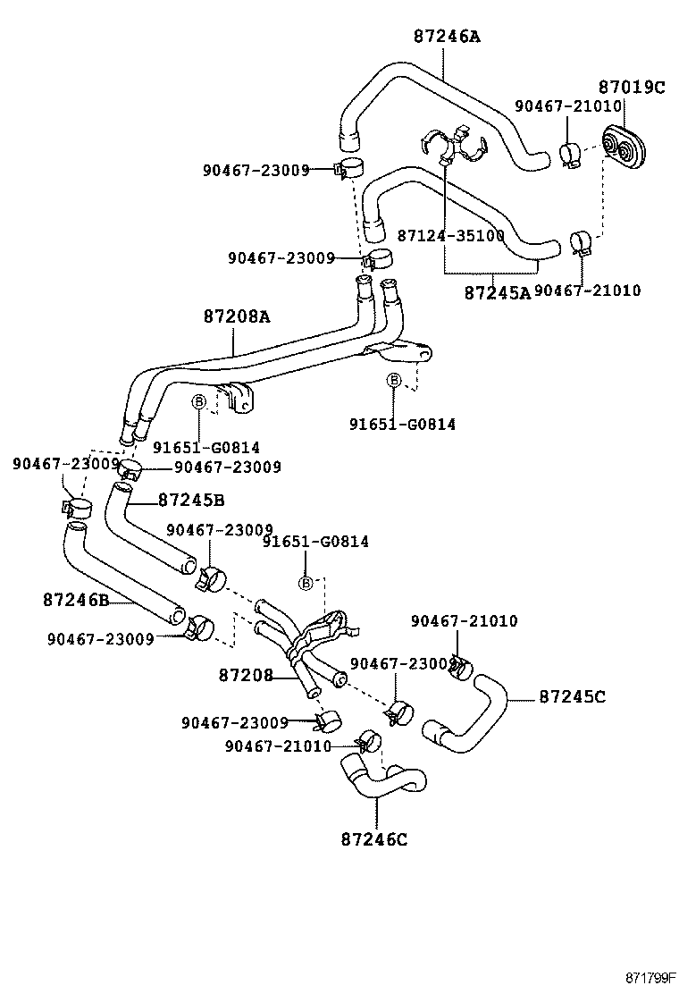 87245-35890 HOSE, HEATER WATER, OUTLET A product image