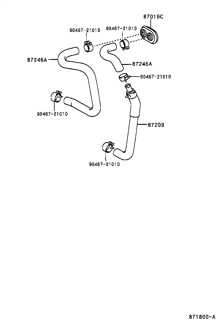 87245-35890 HOSE, HEATER WATER, OUTLET A product image
