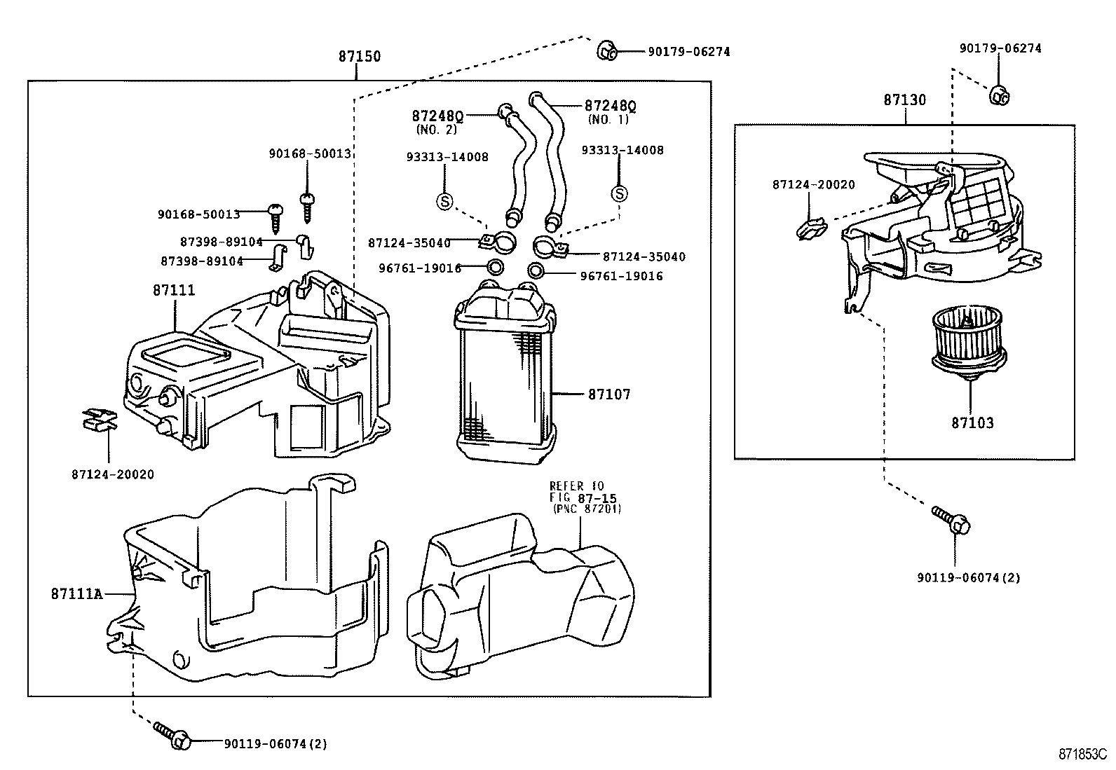 87103-35010 MOTOR SUB-ASSY, HEATER BLOWER, W/FAN product image
