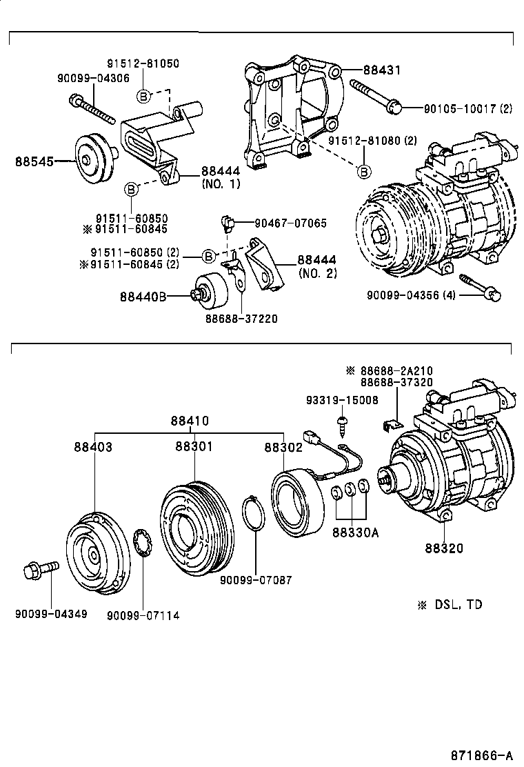 88431-37031 BRACKET, COMPRESSOR MOUNTING, NO.1 product image