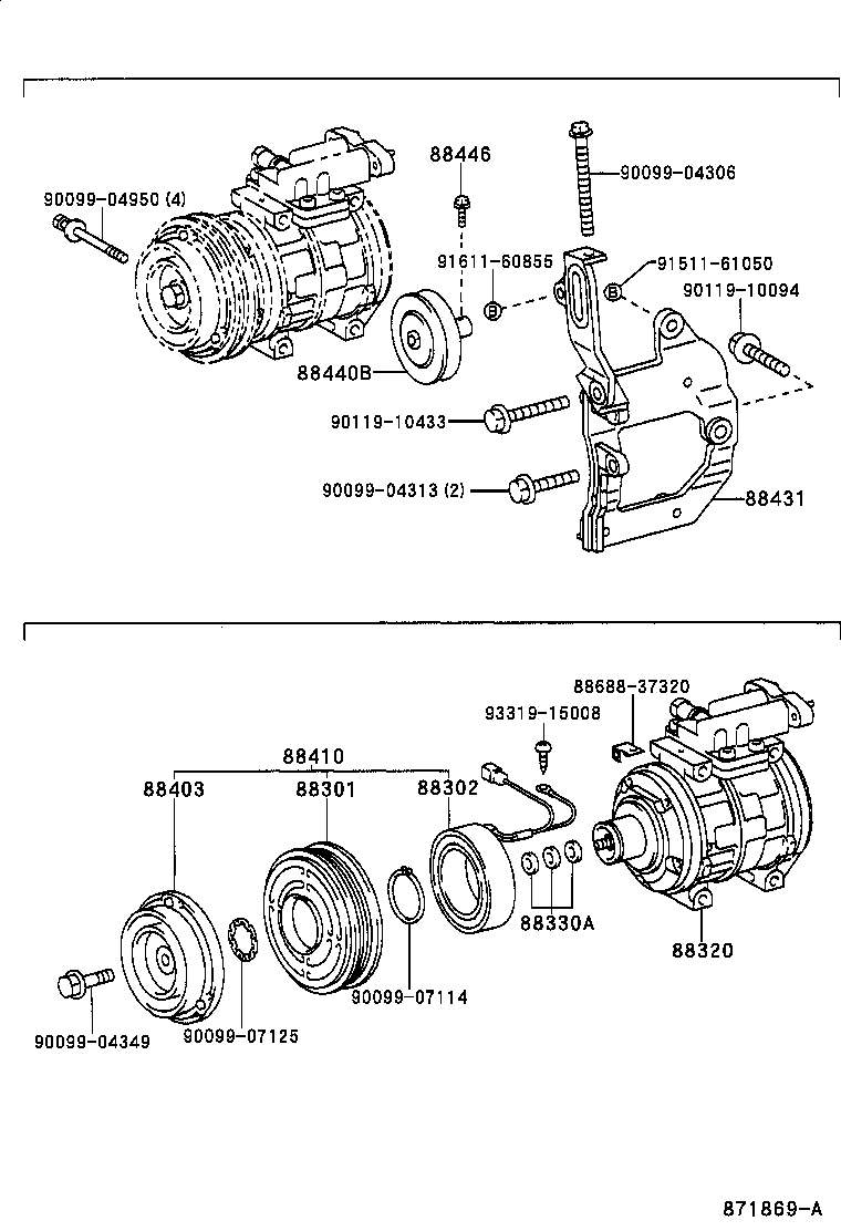 88431-37031 BRACKET, COMPRESSOR MOUNTING, NO.1 product image