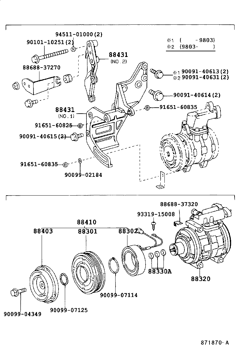 88431-37031 BRACKET, COMPRESSOR MOUNTING, NO.1 product image