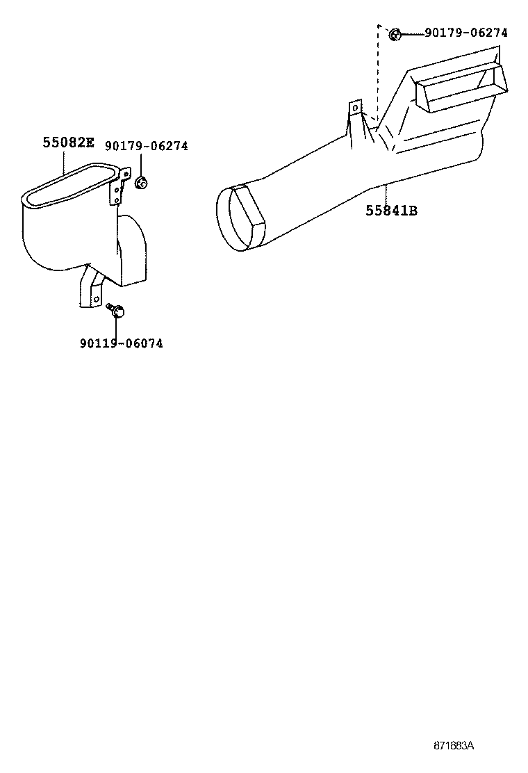 55835-04050 DUCT, HEATER TO REGISTER, CENTER product image