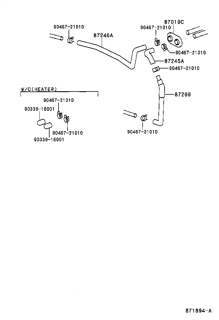 87245-35890 HOSE, HEATER WATER, OUTLET A product image