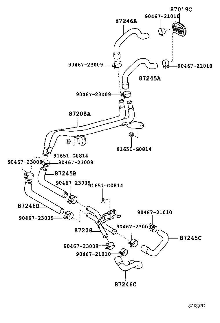 87246-35050 HOSE, HEATER WATER, OUTLET A product image