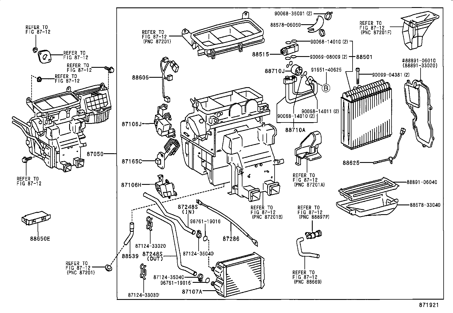 87156-07020 PIPE, FRONT HEATER RADIATOR WATER product image