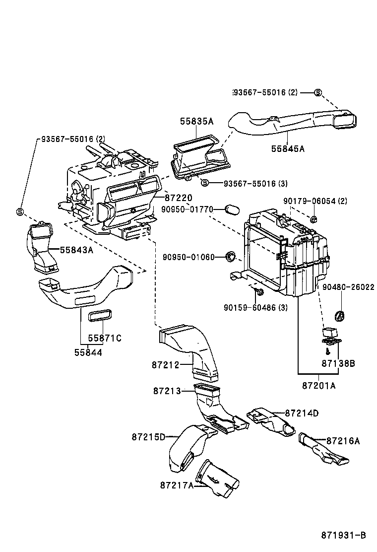 55844-42010 DUCT, HEATER TO REGISTER, NO.2 product image