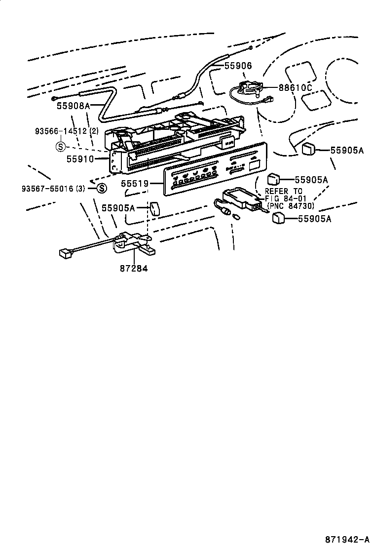 Toyota 55906-42020 CABLE SUB-ASSY, HEATER CONTROL