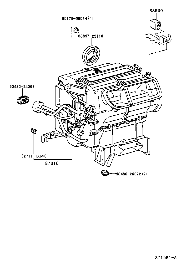 Toyota 87010-42010 UNIT ASSY, AIR CONDITIONER