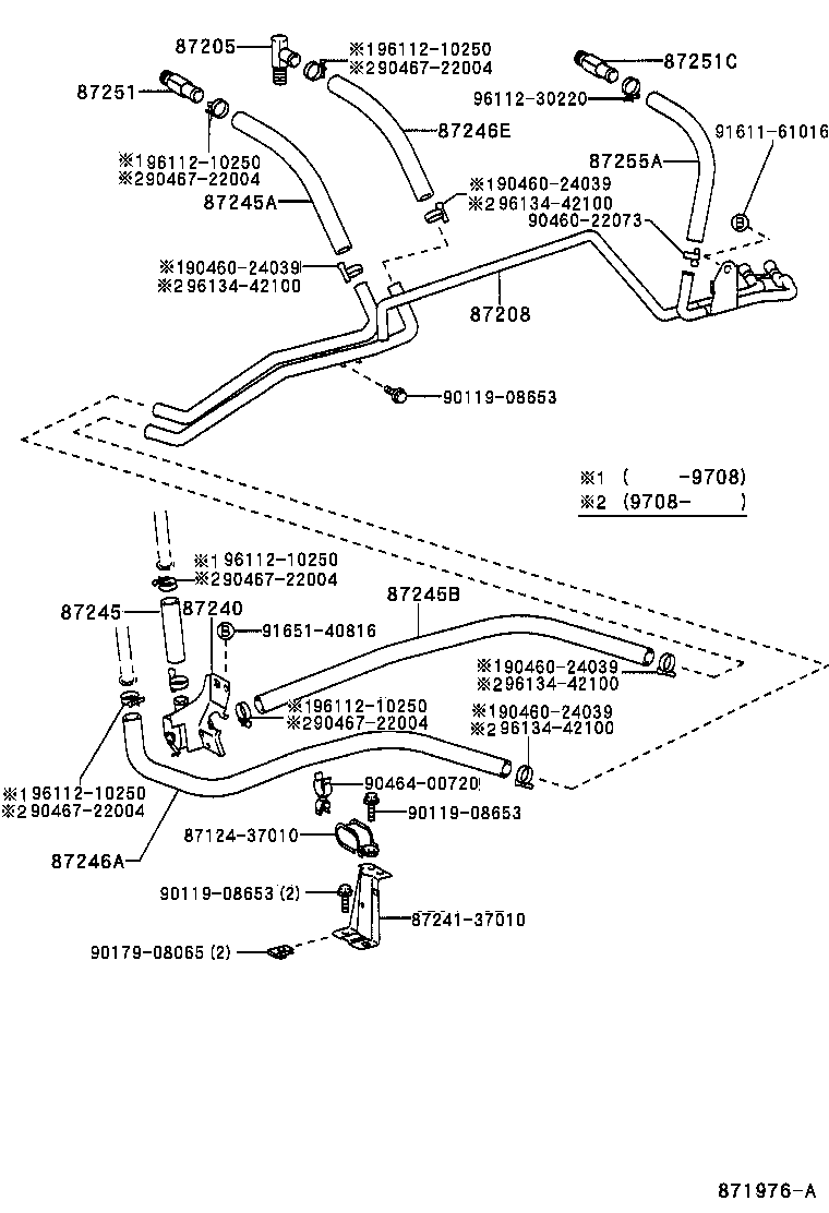 87245-37460 HOSE, HEATER WATER, OUTLET A product image