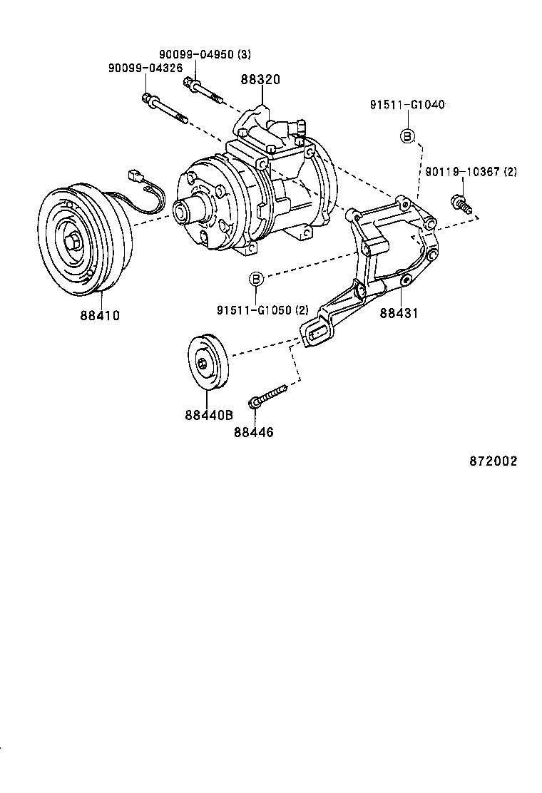 88431-34010 BRACKET, COMPRESSOR MOUNTING, NO.1 product image