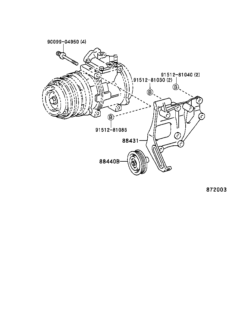 88431-34010 BRACKET, COMPRESSOR MOUNTING, NO.1 product image