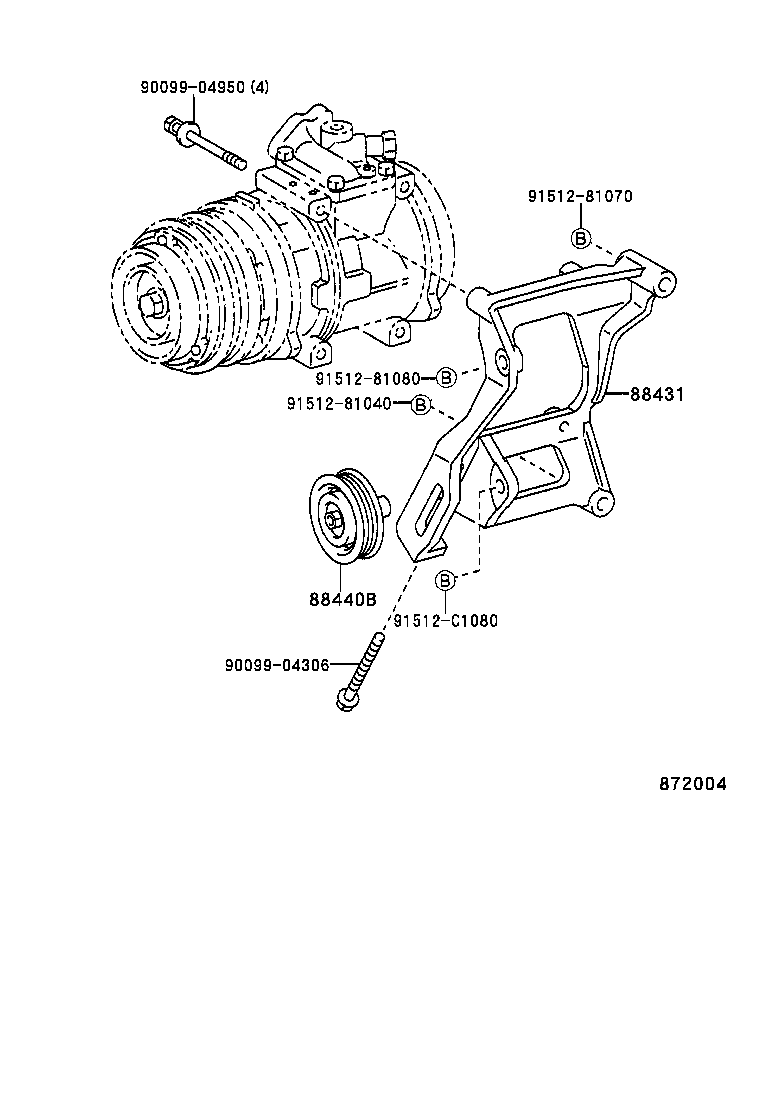 88431-34010 BRACKET, COMPRESSOR MOUNTING, NO.1 product image