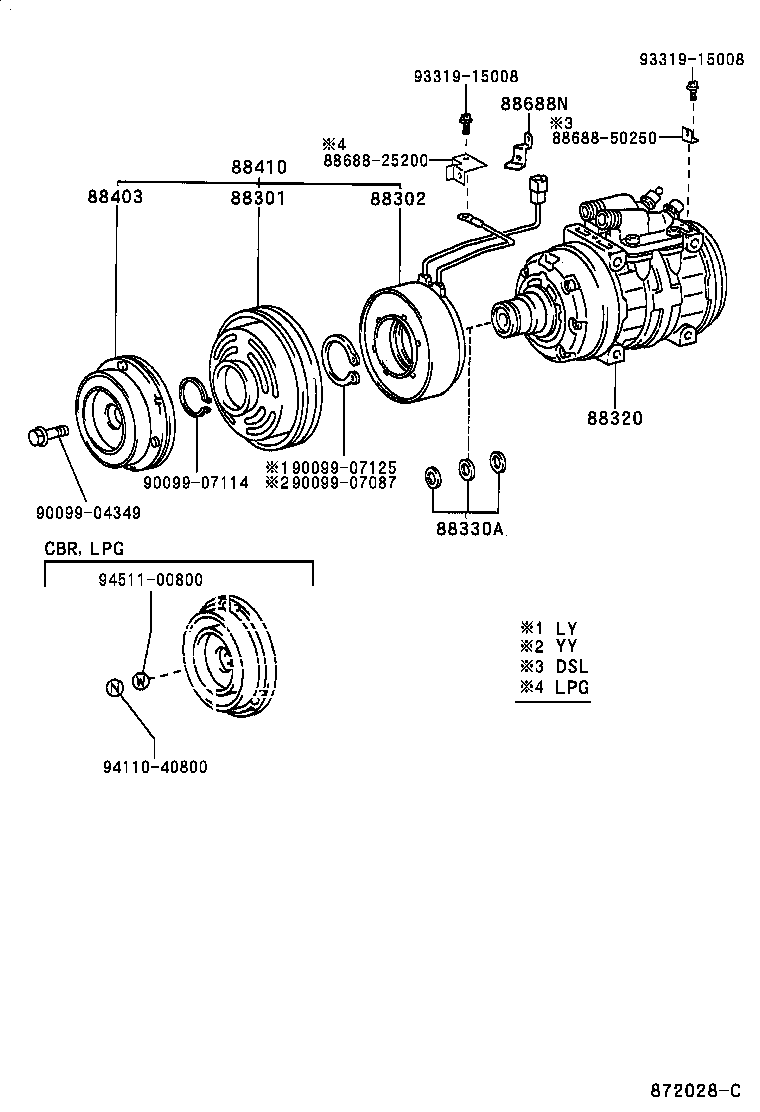 88431-25190 BRACKET, COMPRESSOR MOUNTING, NO.1 product image