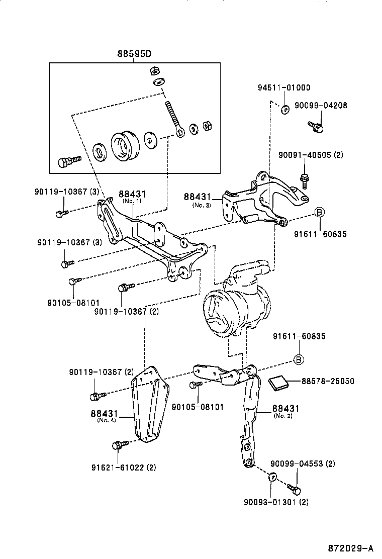 88431-25190 BRACKET, COMPRESSOR MOUNTING, NO.1 product image