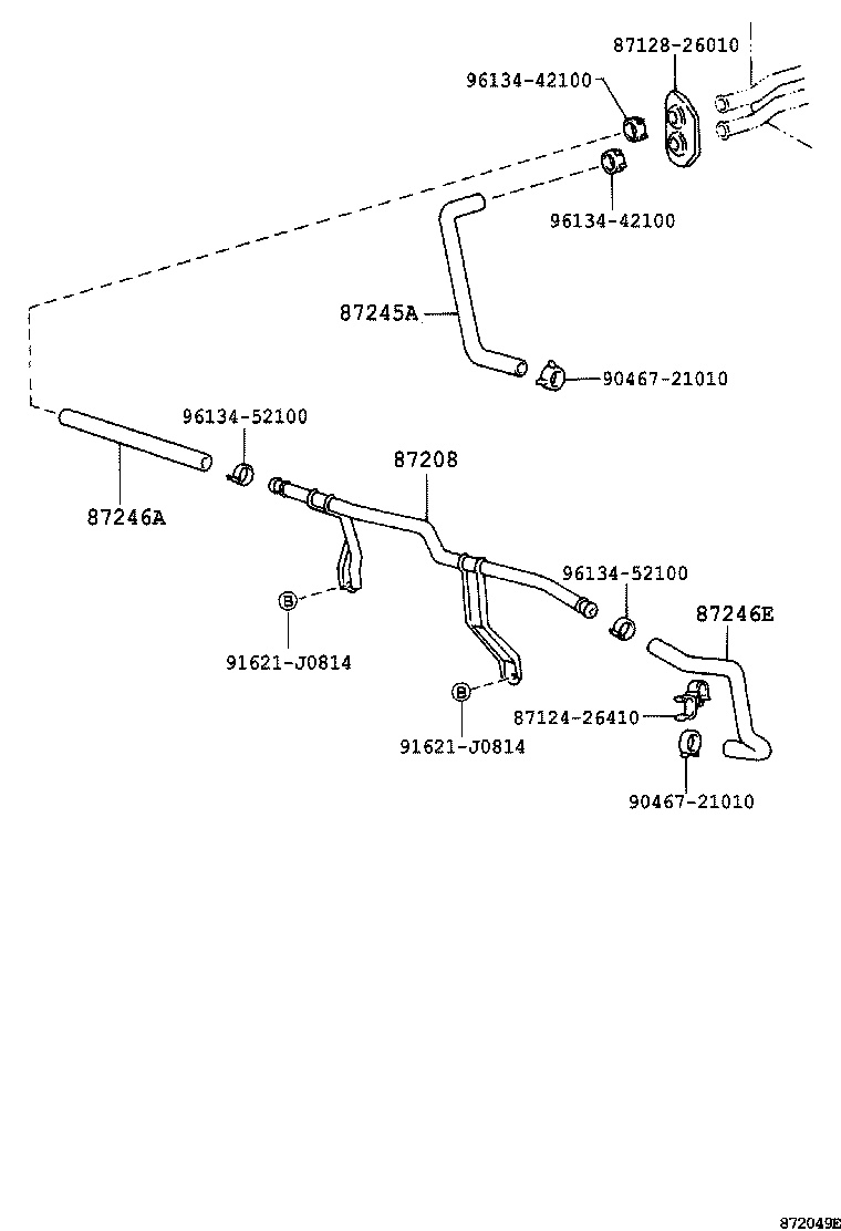 87245-26740 HOSE, HEATER WATER, OUTLET A product image