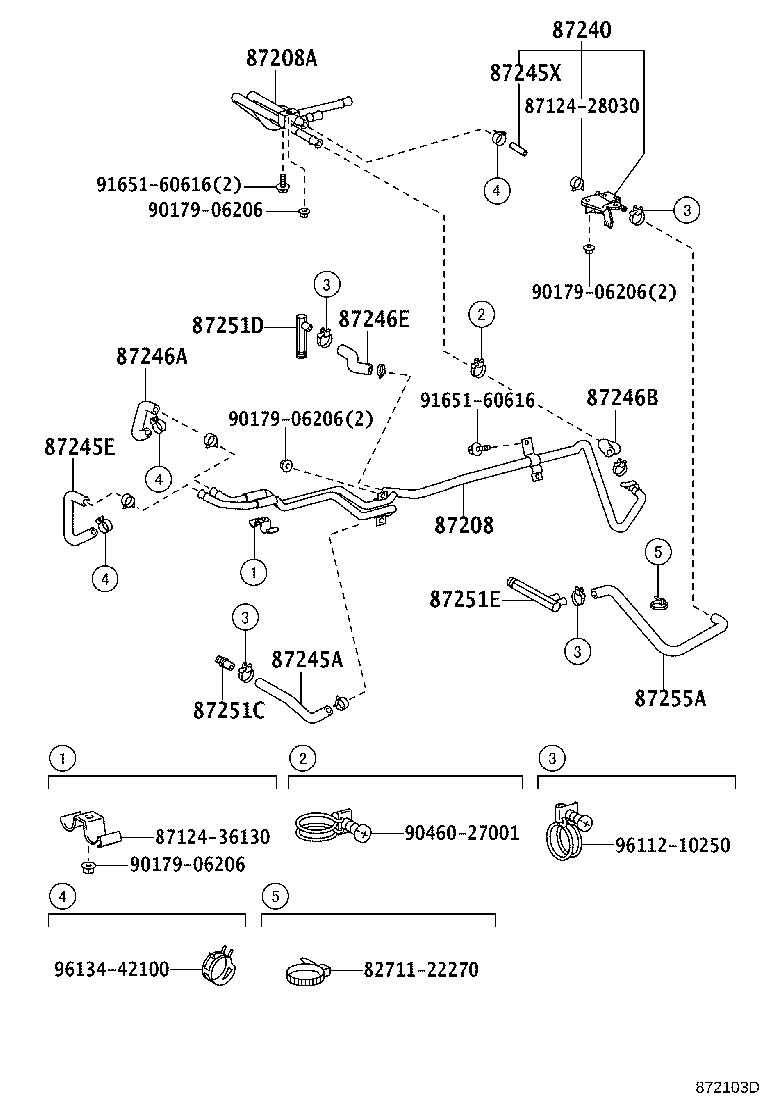 87245-3C461 HOSE, HEATER WATER, INLET B product image