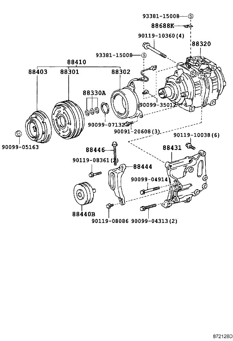88444-36190 BRACKET, IDLE PULLEY product image