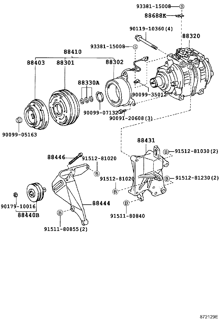 88444-36190 BRACKET, IDLE PULLEY product image