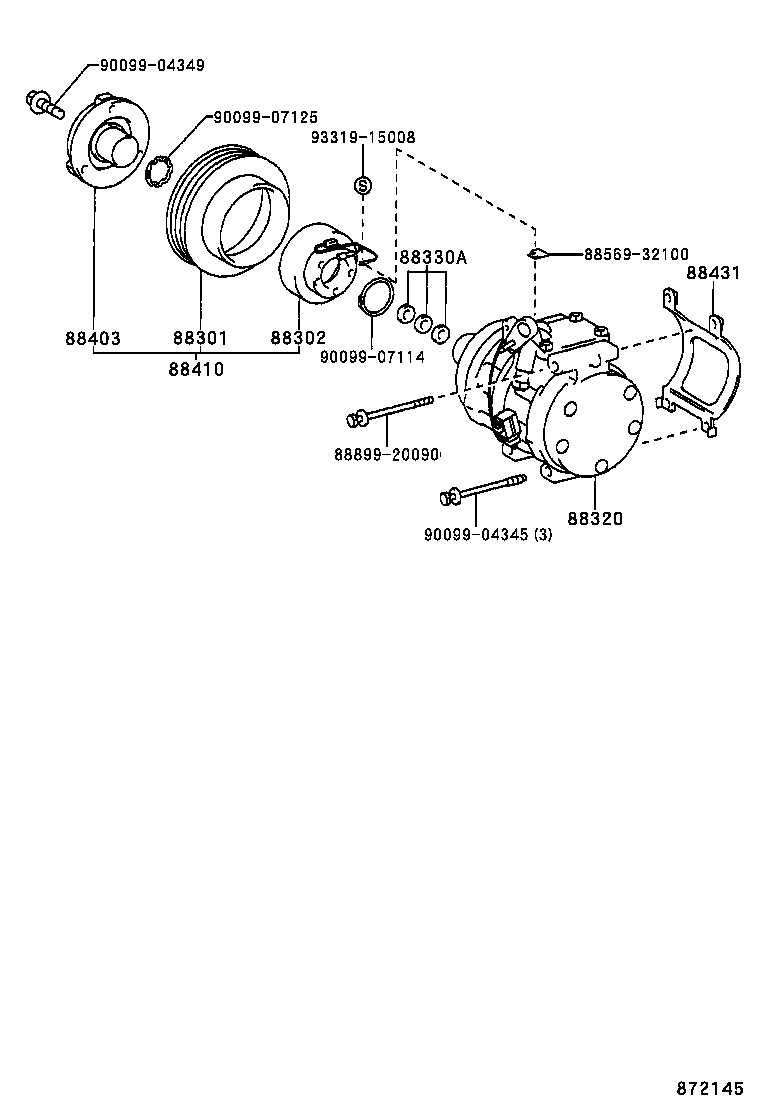88569-32090 BRACKET, COOLER COMPRESSOR product image