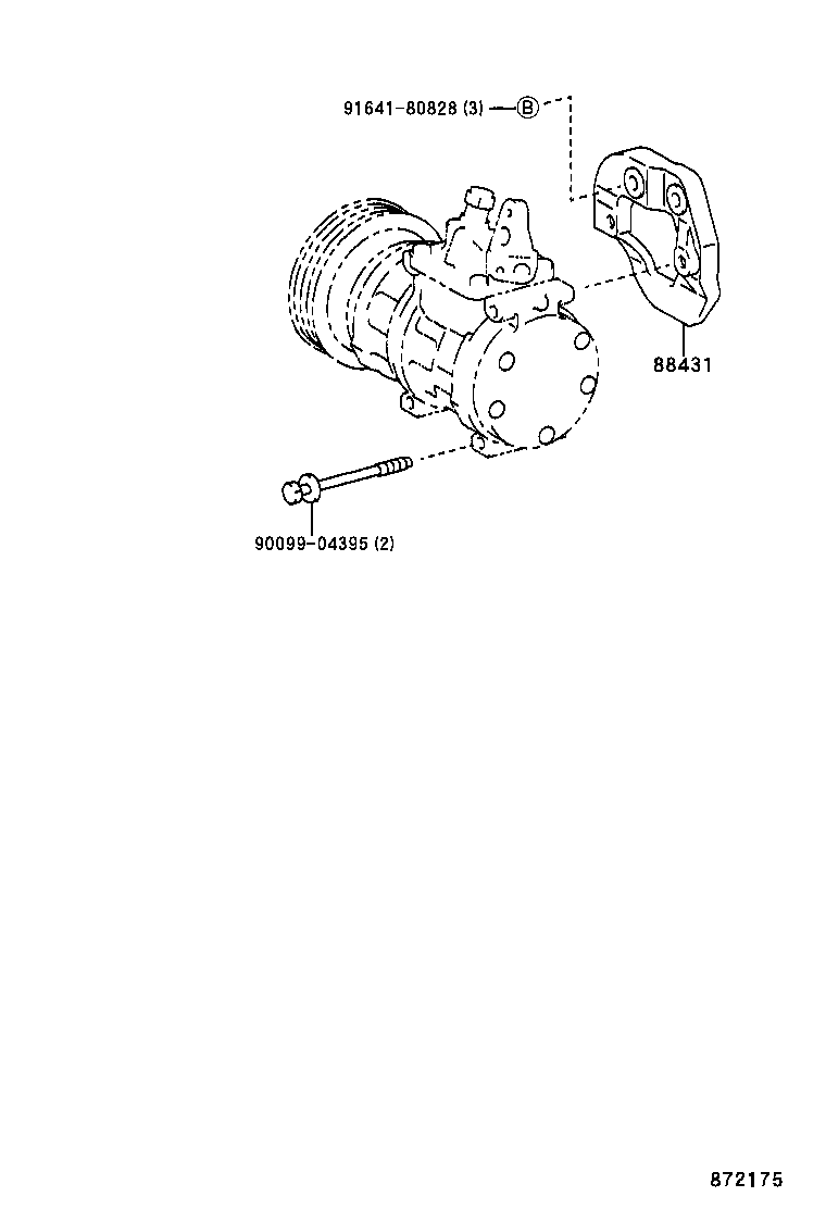 88688-33320 BRACKET, COOLER COMPRESSOR product image