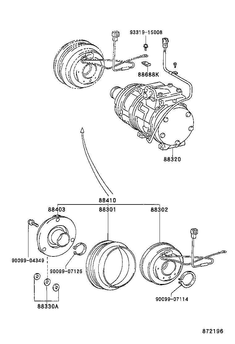 88688-33320 BRACKET, COOLER COMPRESSOR product image