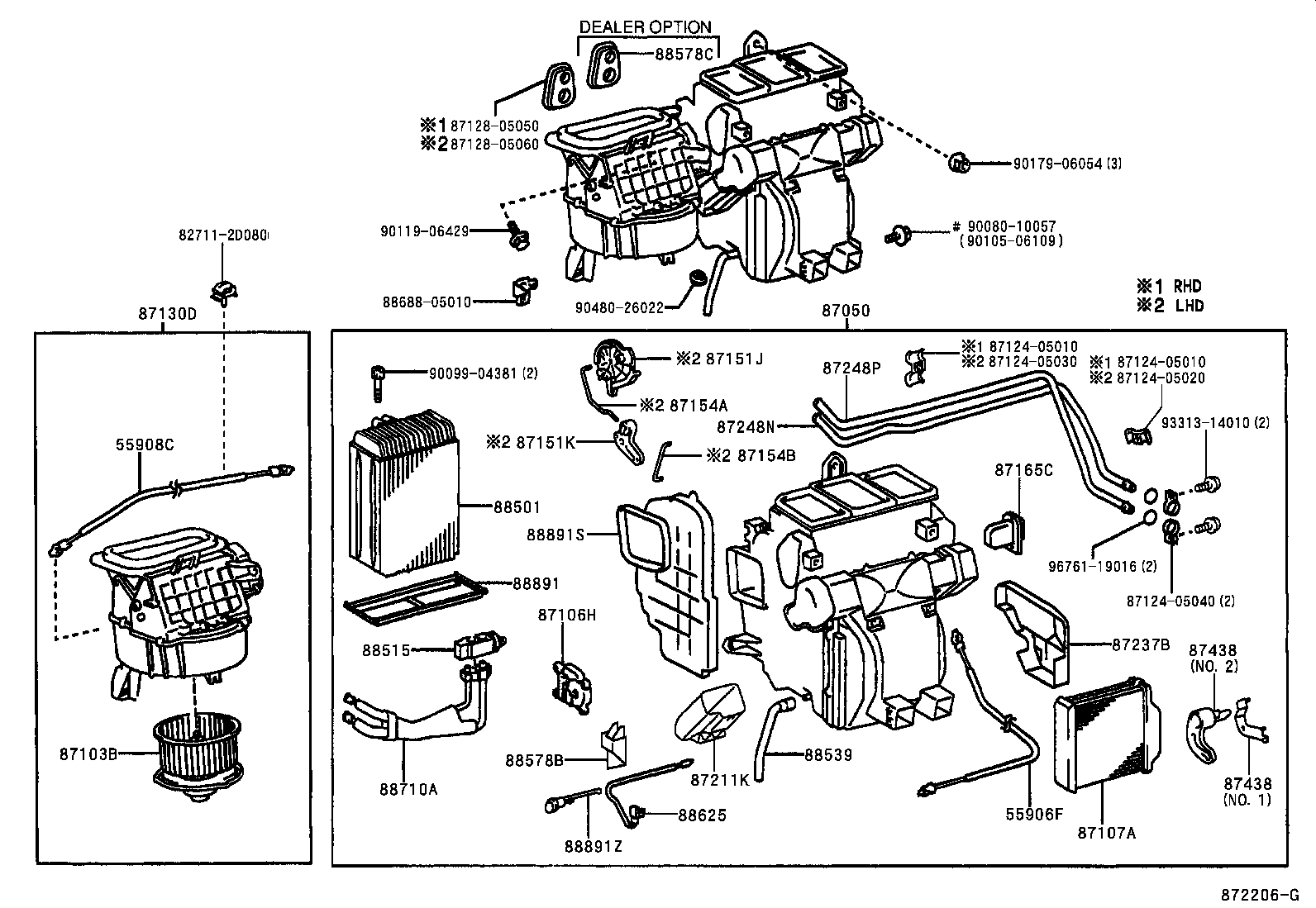 87103-05040 MOTOR SUB-ASSY, BLOWER W/FAN product image
