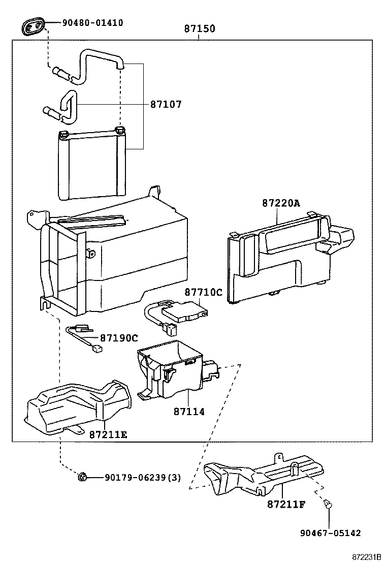 87150-28541 RADIATOR ASSY, HEATER product image