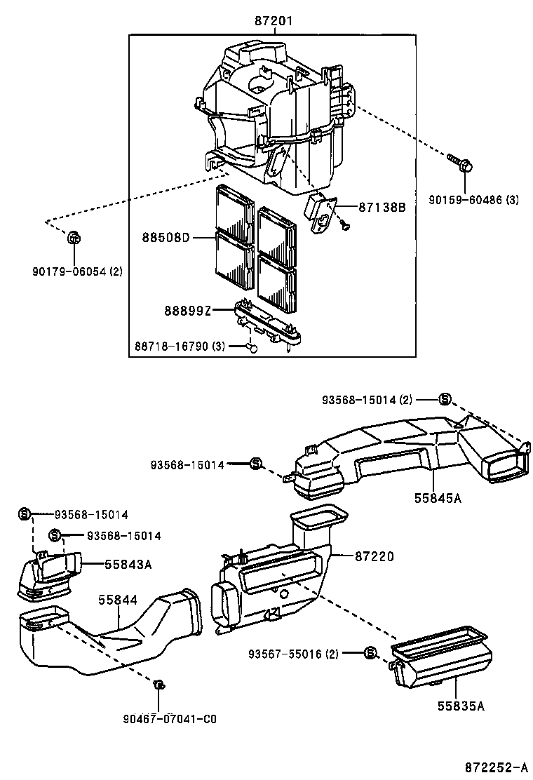 87201-16170 DUCT SUB-ASSY, AIR, NO.1 product image