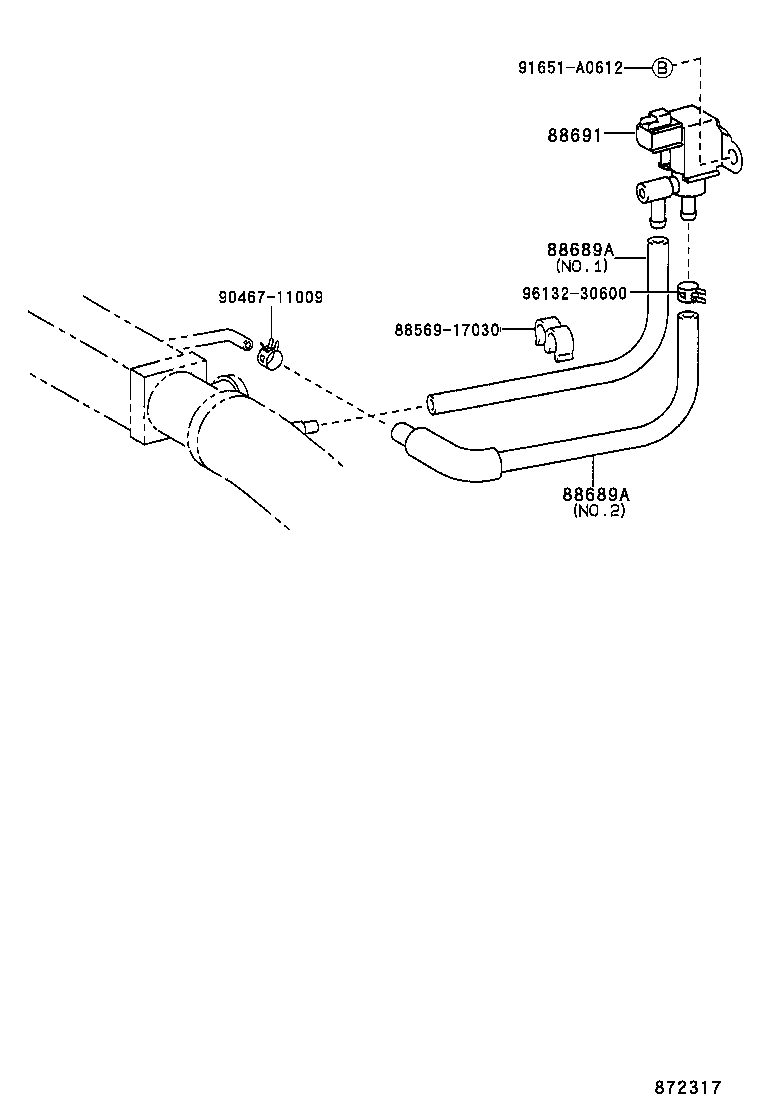 17342-74240 HOSE, COOLER VACUUM NO.1 product image
