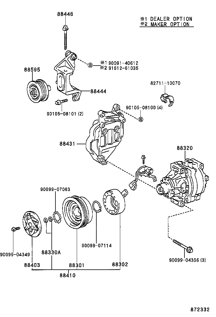 88329-10050 BOLT, COMPRESSOR, NO.1 product image