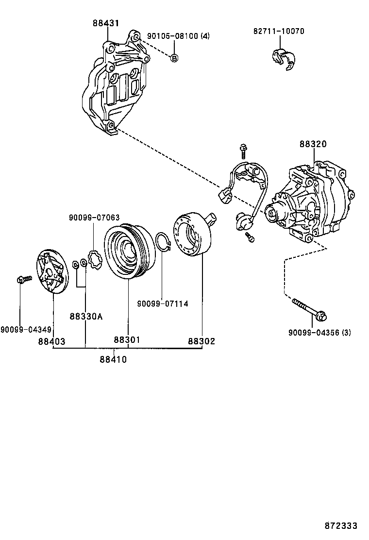 88329-10050 BOLT, COMPRESSOR, NO.1 product image