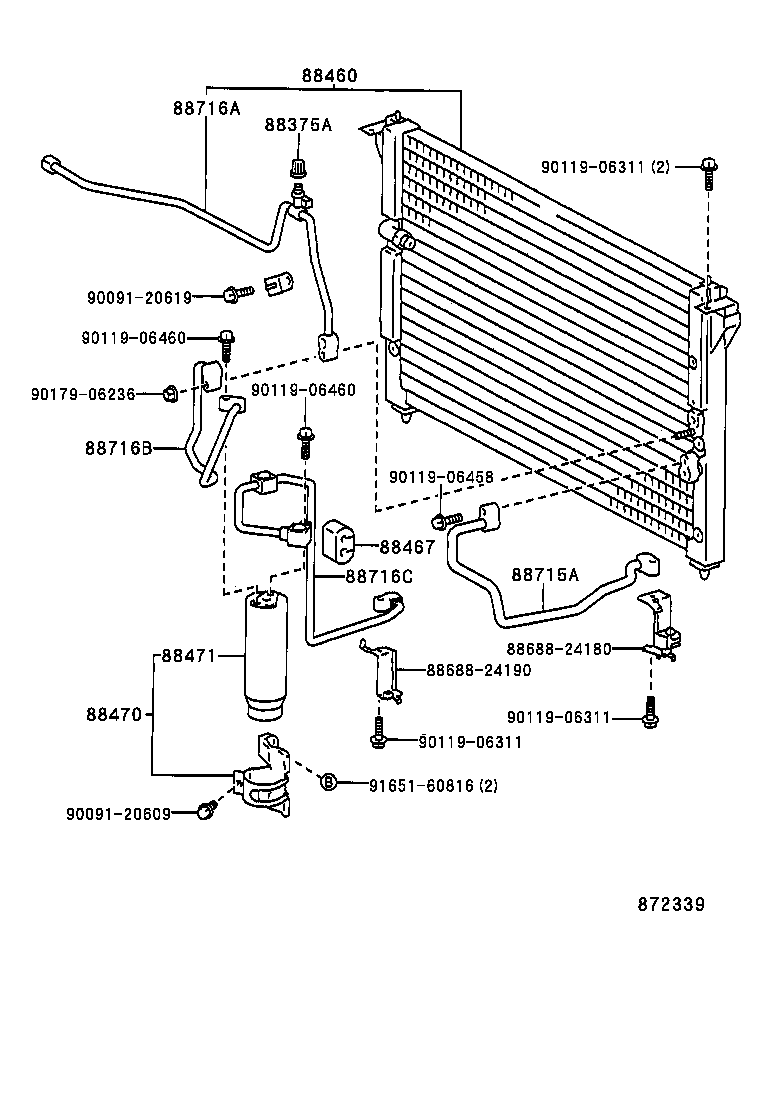 88717-24070 PIPE, COOLER REFRIGERANT SUCTION, A product image