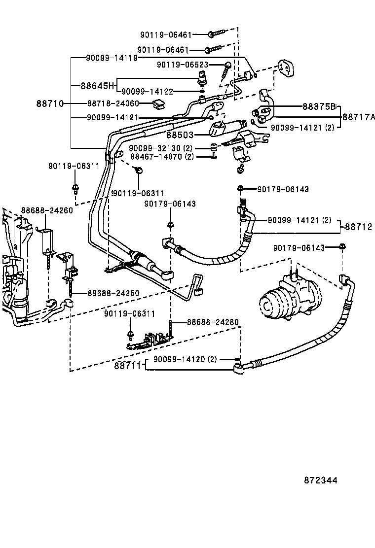 88717-24070 PIPE, COOLER REFRIGERANT SUCTION, A product image