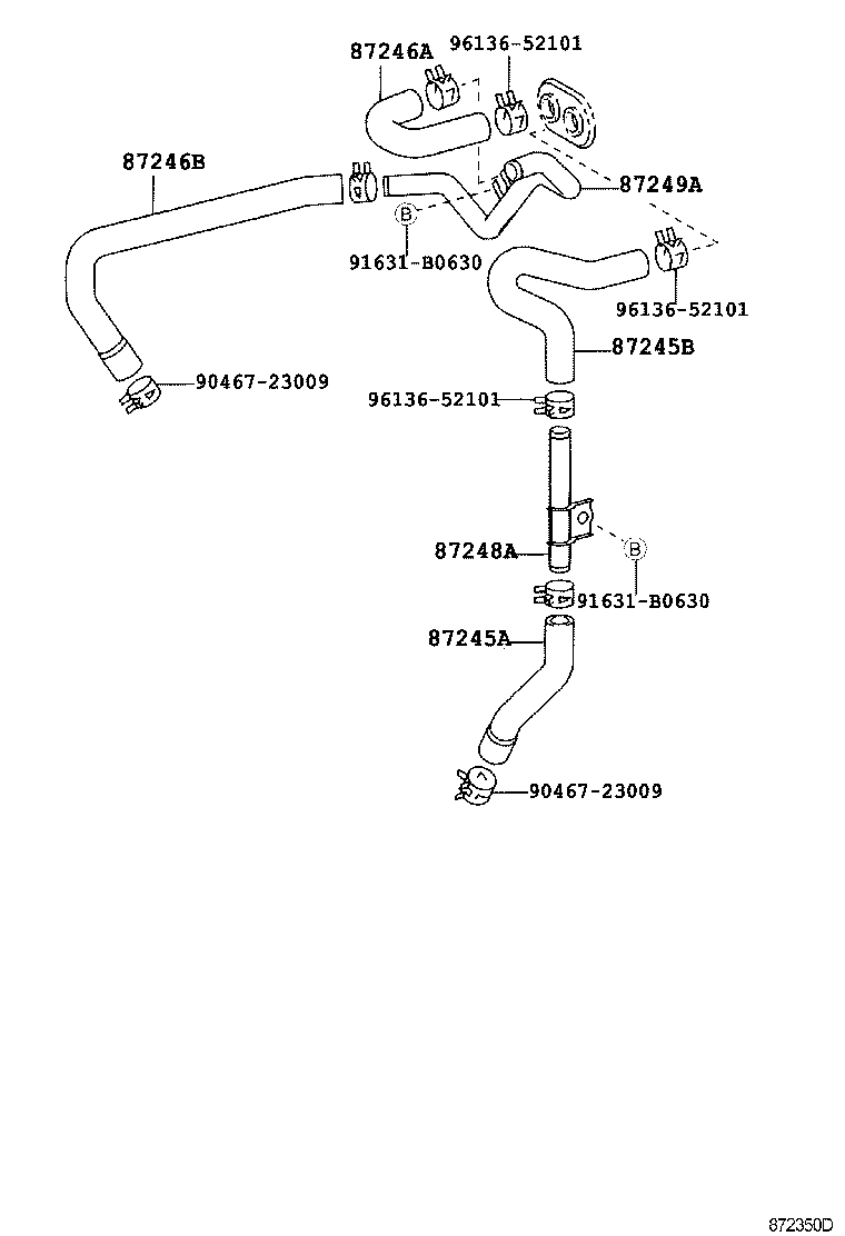 87245-6A050 HOSE, HEATER WATER, OUTLET A product image