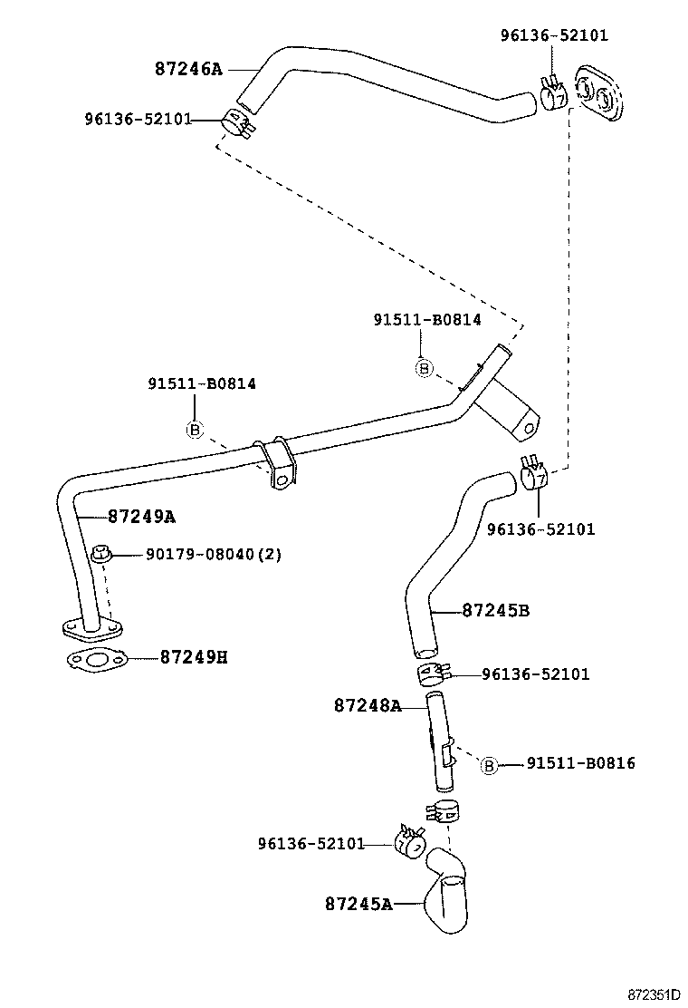 87245-6A050 HOSE, HEATER WATER, OUTLET A product image