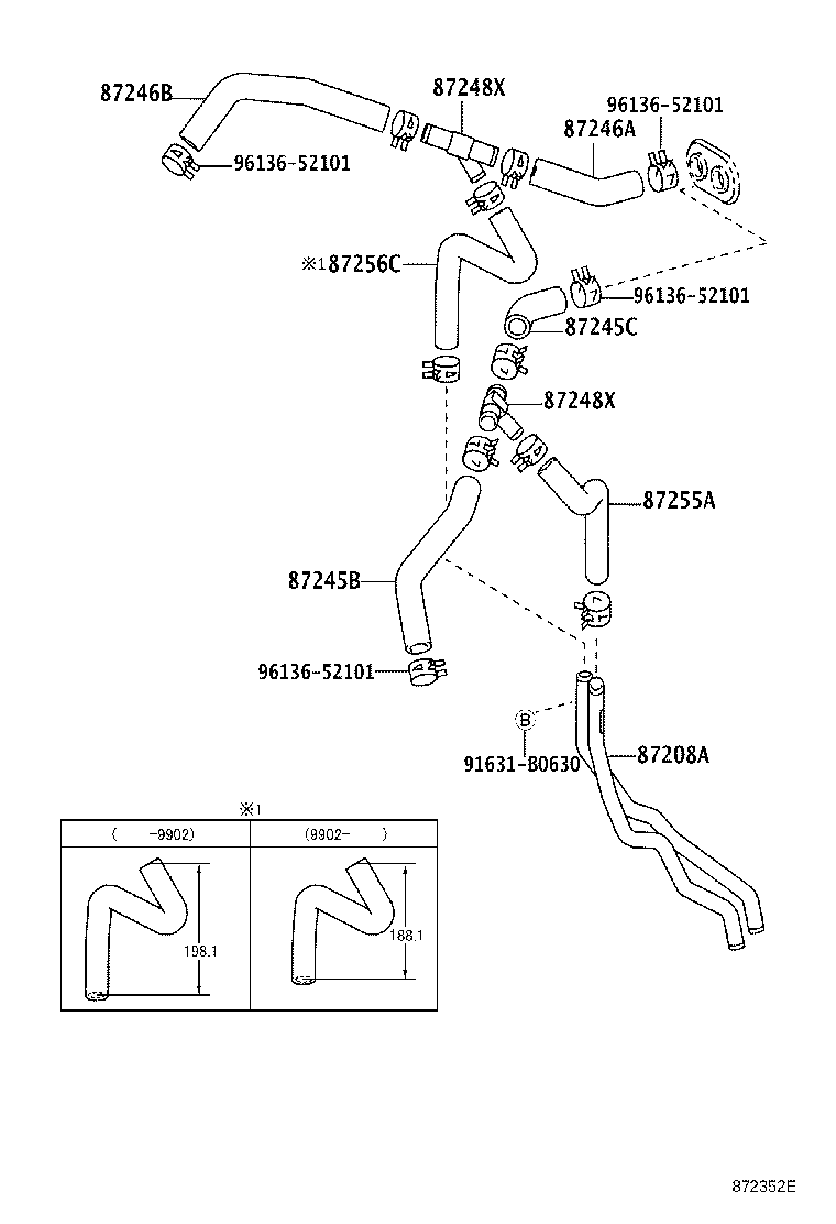 87245-6A050 HOSE, HEATER WATER, OUTLET A product image
