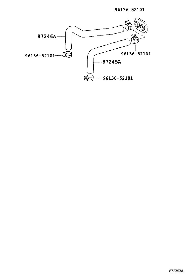 87245-6A050 HOSE, HEATER WATER, OUTLET A product image