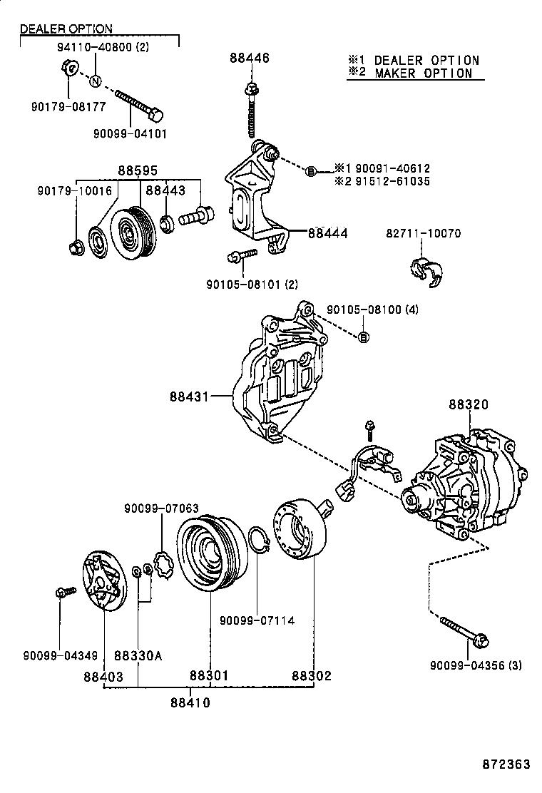 88431-10070 BRACKET, COMPRESSOR MOUNTING, NO.1 product image